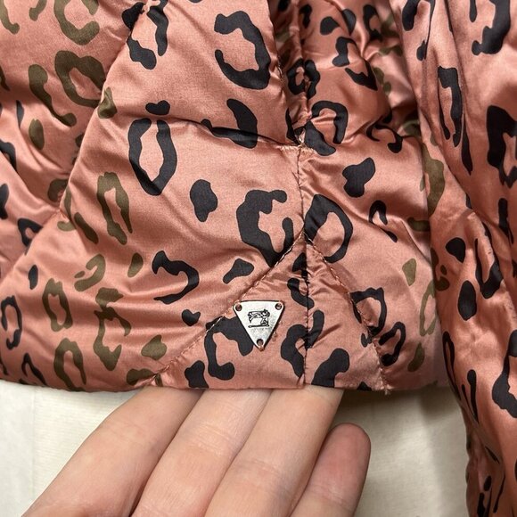 Scotch & Soda Jacket XS Womens Pink Puffer Quilted Leopard Winter Full Zip - Picture 11 of 13